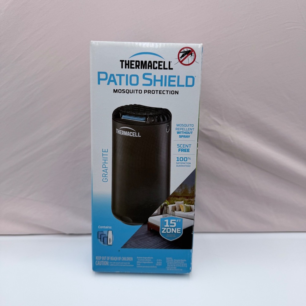 Thermacell Patio Shield Mosquito Repeller Graphite 15ft Protection Zone NEW